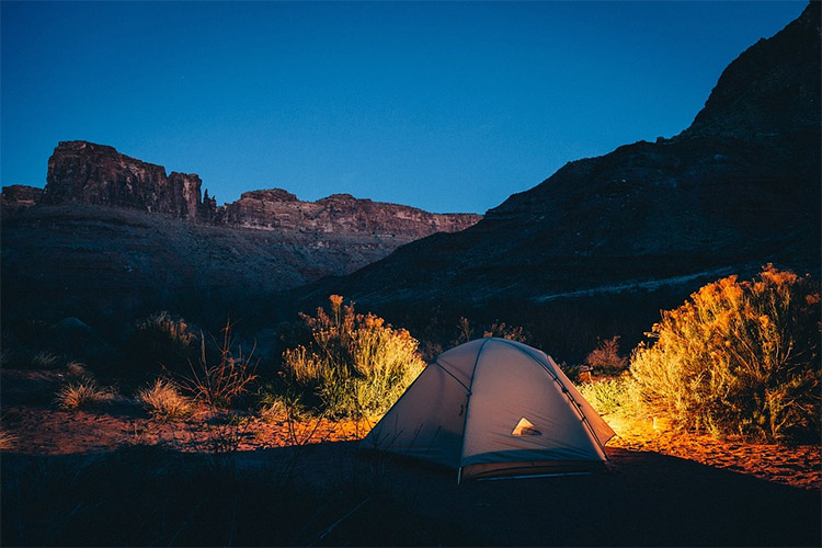 Camping outdoors